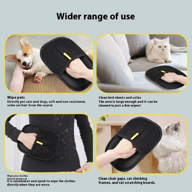 Reusable Pet Hair Remover Mitt, Dual-Sided Grooming Glove for Cats and Dogs