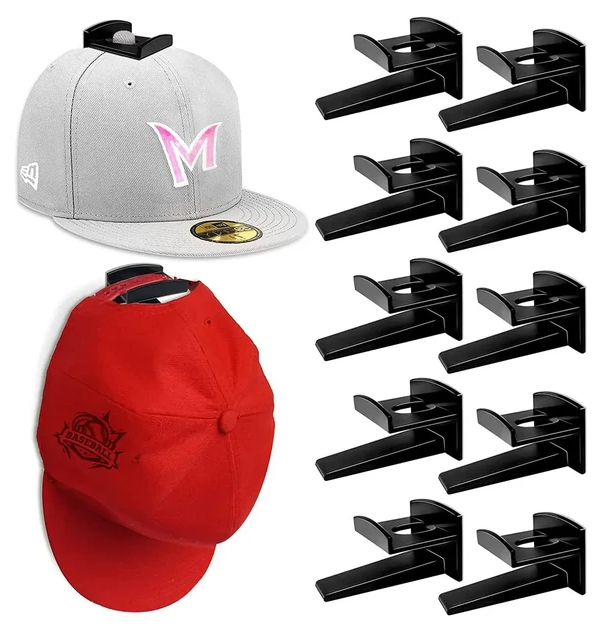12-Pack Adhesive Baseball Cap Hooks – Wall-Mount Hat Hangers for Closet, Bedroom & Entryway
