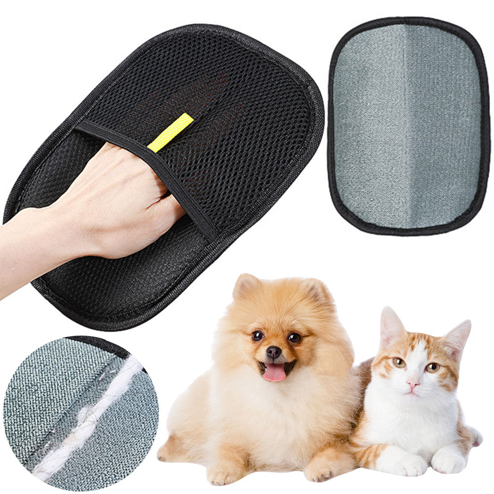 Reusable Pet Hair Remover Mitt, Dual-Sided Grooming Glove for Cats and Dogs