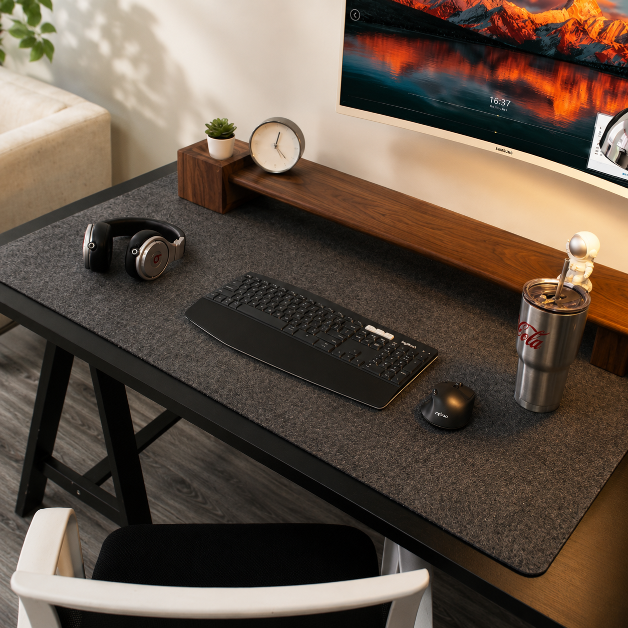80 × 40 cm Felt Desk Pad – Non-Slip Extended Mouse Mat for Keyboard, Laptop & Home Office