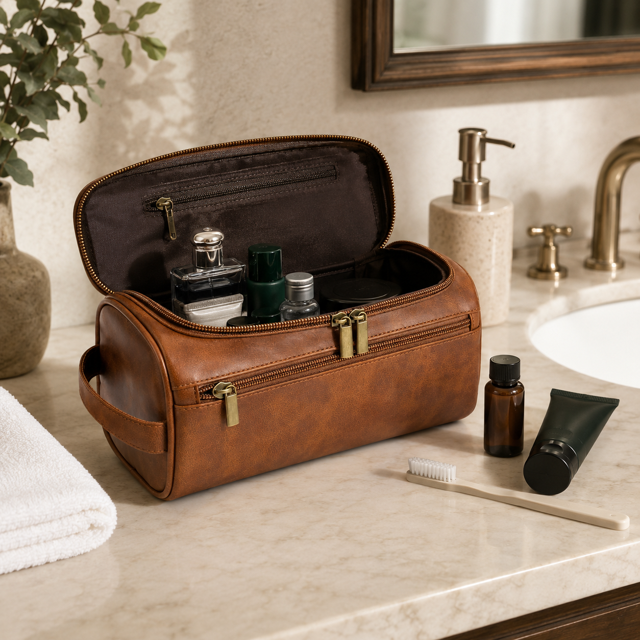 Travel Toiletry Bag – Hanging Dopp Kit & Large Cosmetic Organizer for Men and Women