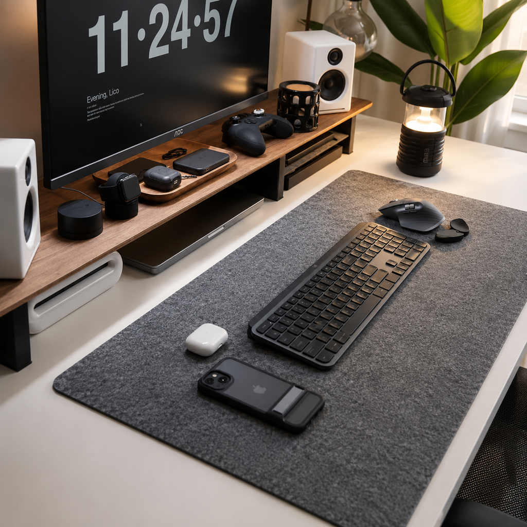 Wool-Felt XXL Desk Mat – Large Non-Slip Mouse Pad for Keyboard, Laptop, Gaming & Home Office