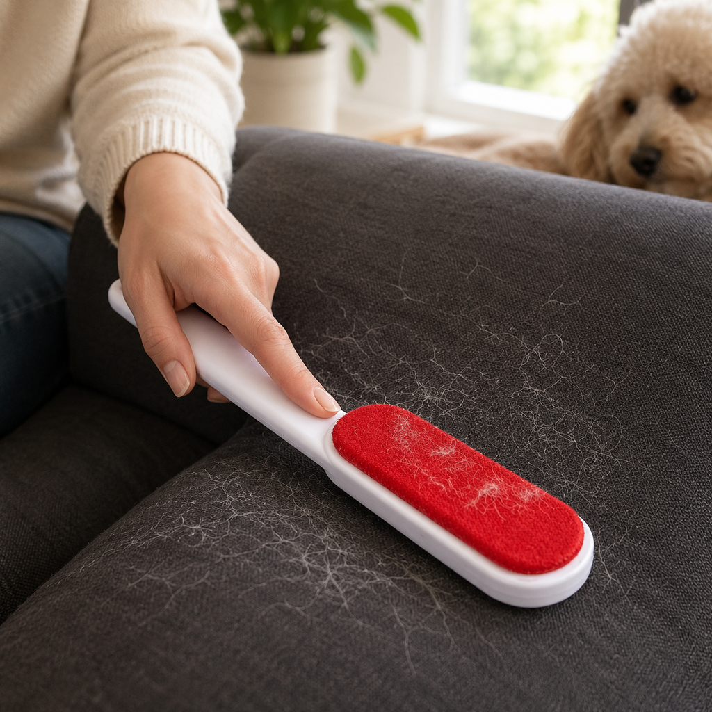 Self-Cleaning Double-Sided Lint Roller – Pet Hair Remover Brush for Clothes, Sofa & Carpet