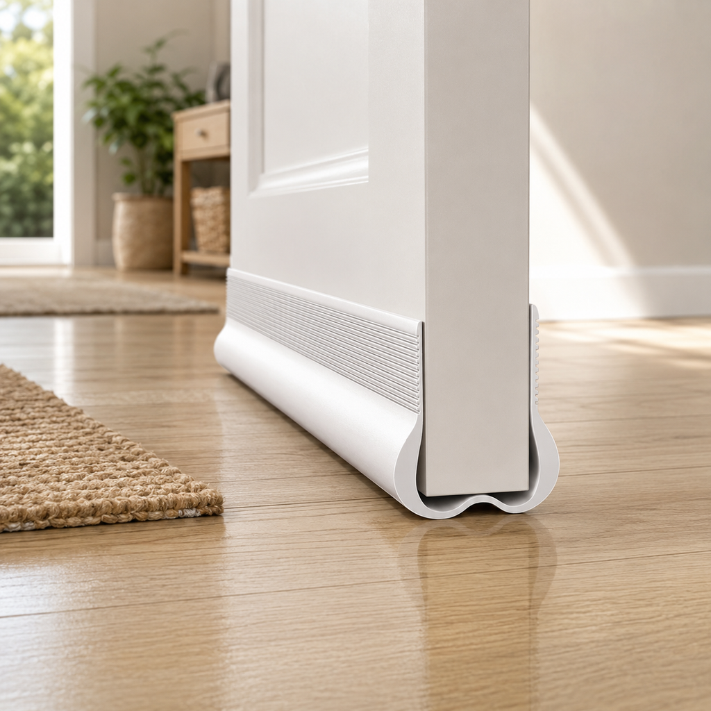 PVC Door Bottom Seal – Adjustable Door Sweep, Draft Stopper & Weatherstrip Gap Blocker