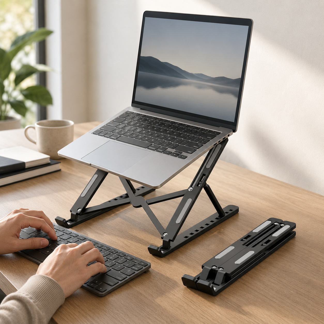 Adjustable Foldable Laptop Stand – Portable Computer Riser & Desktop Support for Laptop PCs