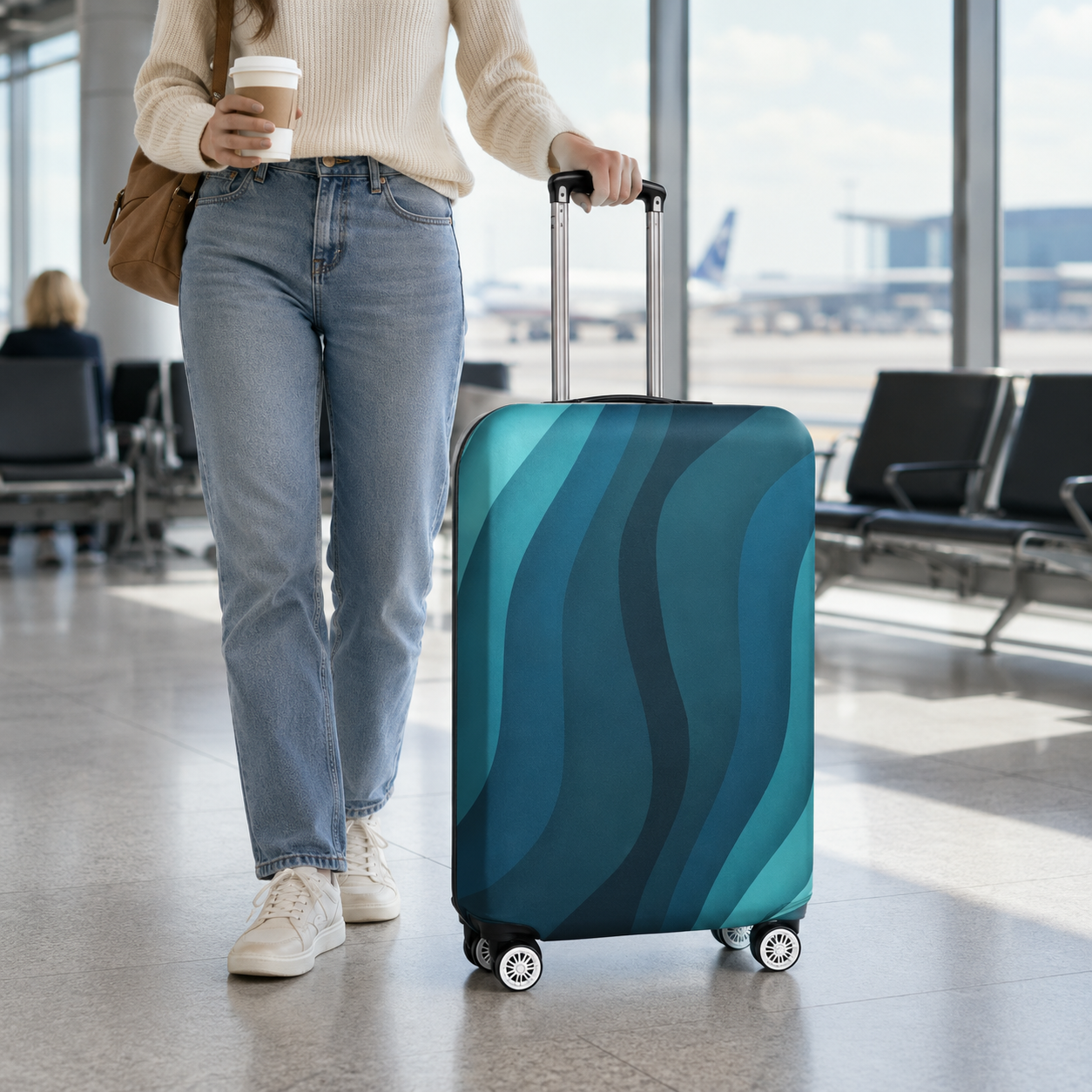 Stretch Luggage Cover Protector – Suitcase Dust Cover & Travel Baggage Accessory