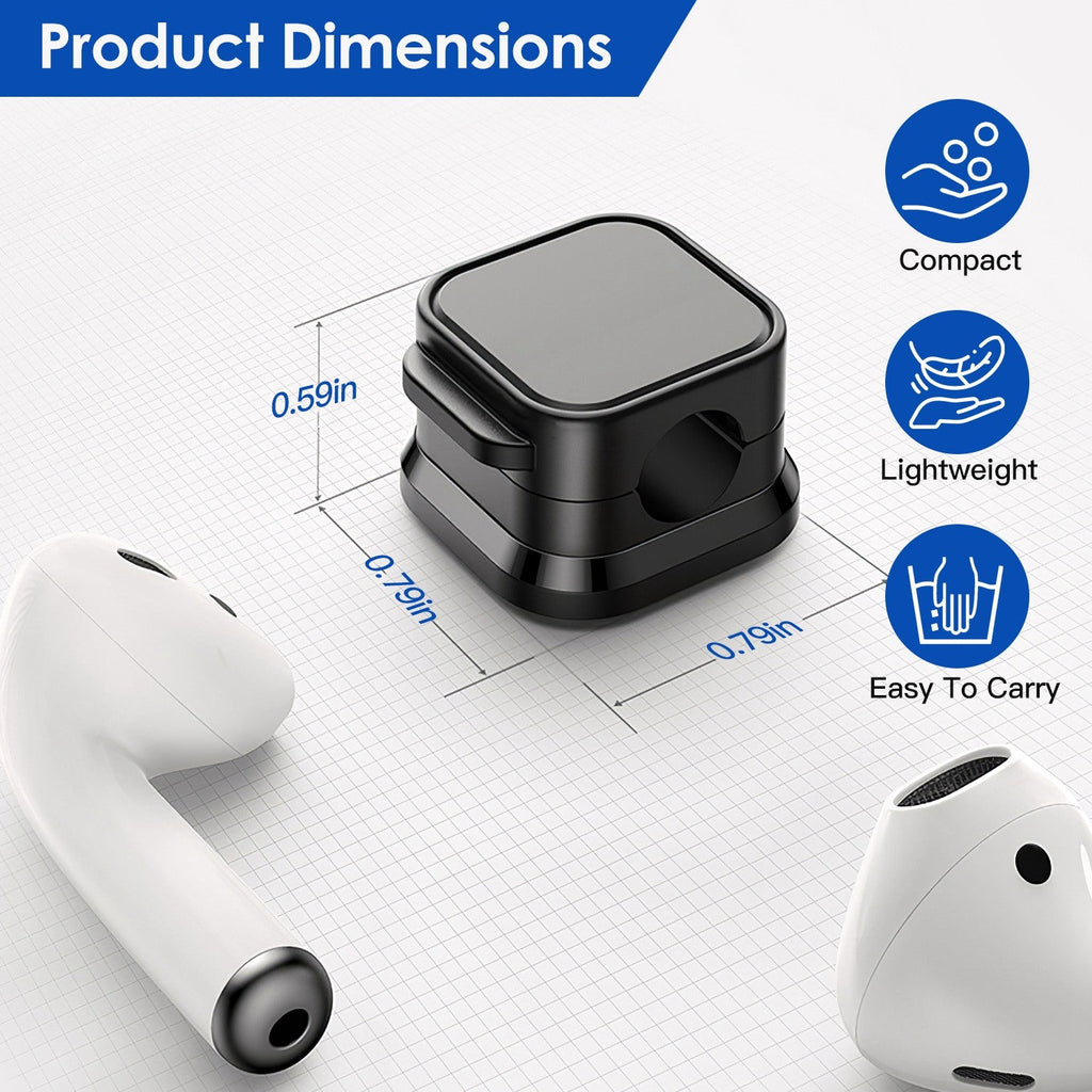 6-Pack Magnetic Cable Clips – Adhesive Cord Organizer Holders for Desks, Chargers & Electronics