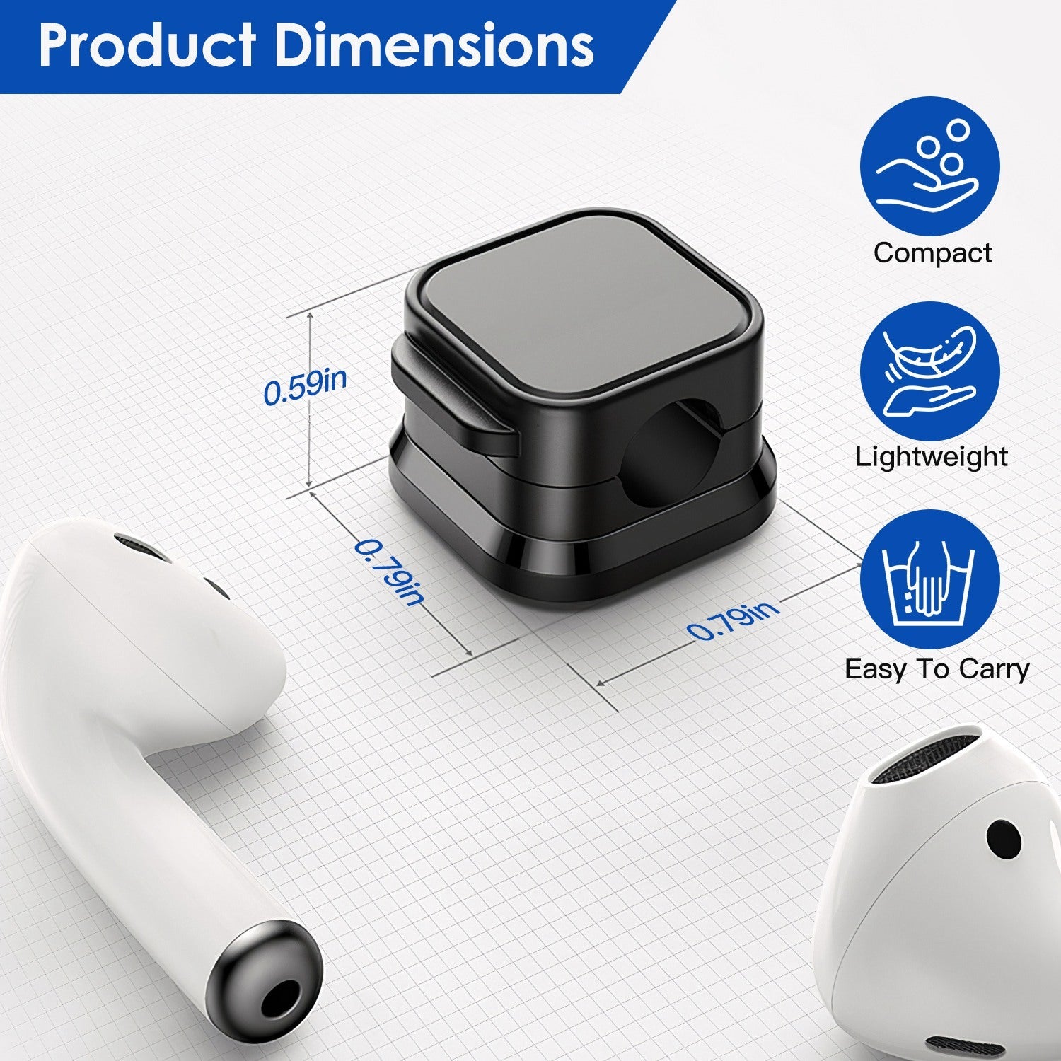 6-Pack Magnetic Cable Clips – Adhesive Cord Organizer Holders for Desks, Chargers & Electronics