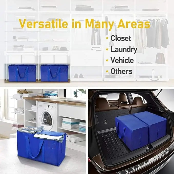 6-Pack Heavy-Duty Extra-Large Moving Bags – Zippered Storage Totes with Carry Handles