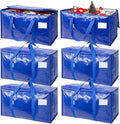 6-Pack Heavy-Duty Extra-Large Moving Bags – Zippered Storage Totes with Carry Handles
