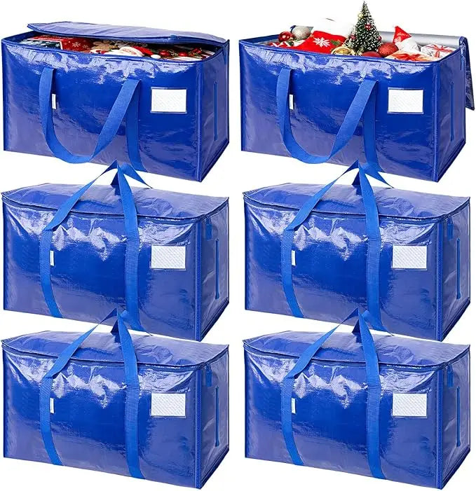 6-Pack Heavy-Duty Extra-Large Moving Bags – Zippered Storage Totes with Carry Handles