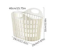 Foldable Plastic Laundry Hamper – Ventilated Collapsible Clothes Basket with Built-In Handles