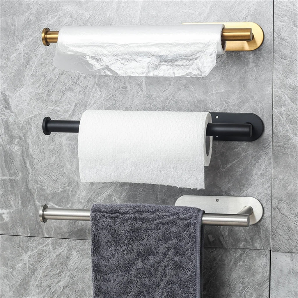 Adhesive Paper Towel Holder – Wall-Mount Kitchen Roll Dispenser & Bathroom Towel Rack