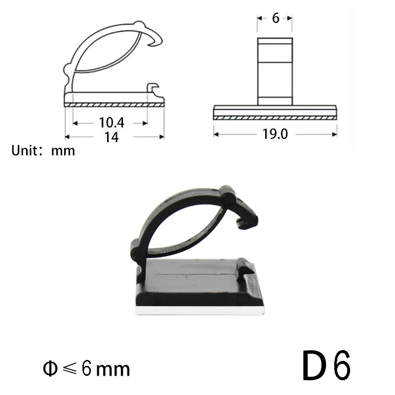 10-Piece Under-Desk Cable Organizer – Cord Clips & Wire Holders for USB, Mouse, Headphone & TV Cables