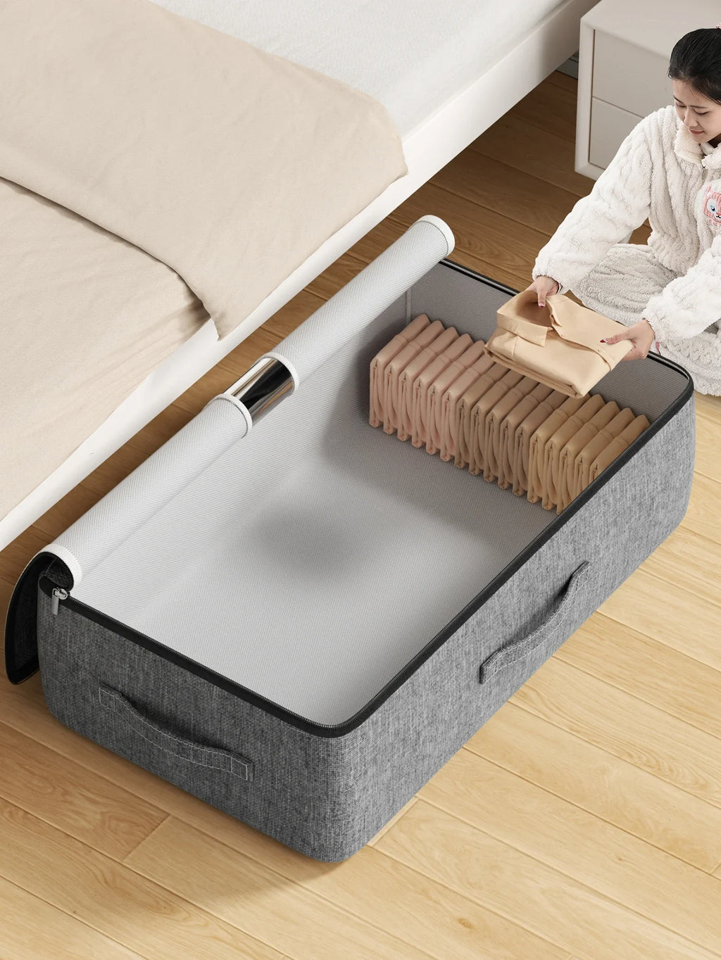 Extra-Large Underbed Storage Bag – Foldable Clothing, Quilt, Blanket & Wardrobe Organizer