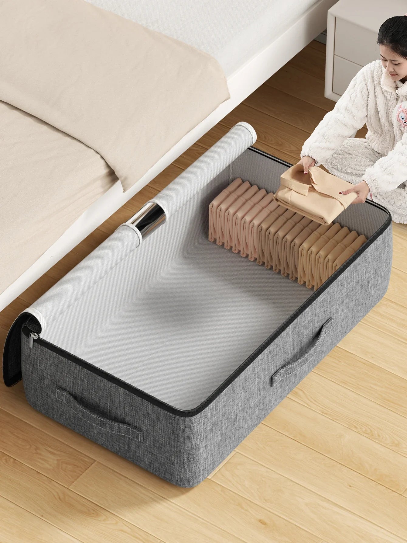 Extra-Large Underbed Storage Bag – Foldable Clothing, Quilt, Blanket & Wardrobe Organizer