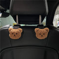 2-Piece Bear Car Headrest Hooks – Seat-Back Hangers for Grocery Bags, Handbags & Storage