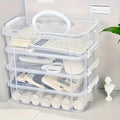 4-Layer Clear Plastic Storage Box – Portable Compartment Organizer for Crafts, Toys & Small Parts