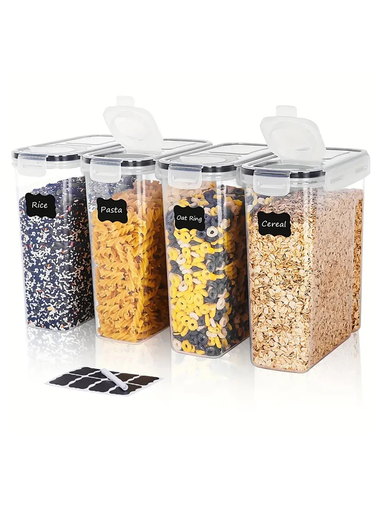 4-Piece 4L Airtight Food Storage Container Set – Lidded Pantry & Kitchen Organizers