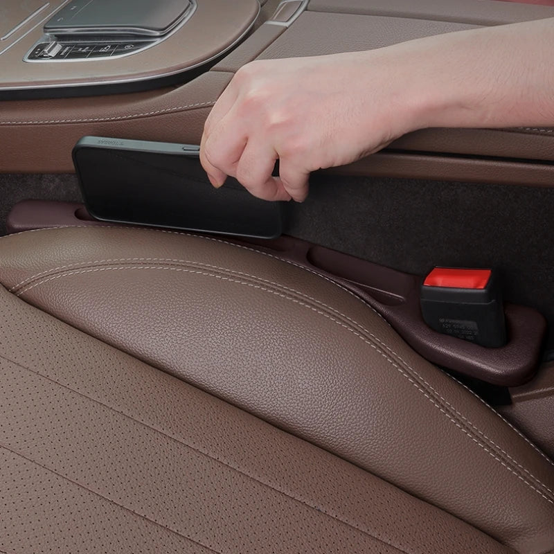 2-Piece PU Car Seat Gap Filler Set – Waterproof Console Organizers for Phones, Keys & Small Items