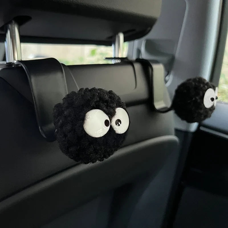 2-Piece Bear Car Headrest Hooks – Seat-Back Hangers for Grocery Bags, Handbags & Storage
