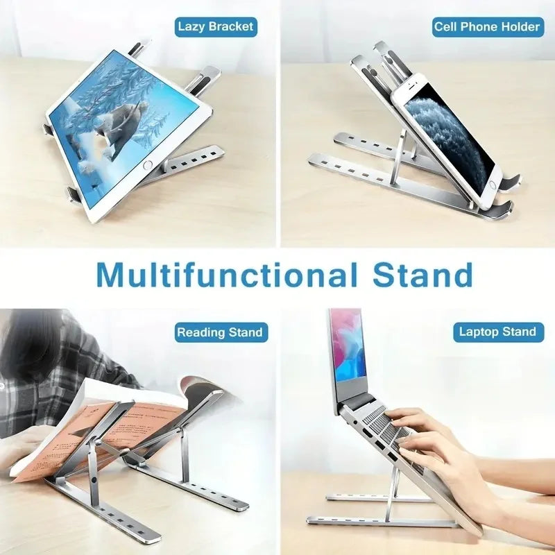 Adjustable Foldable Laptop Stand – Portable Computer Riser & Desktop Support for Laptop PCs