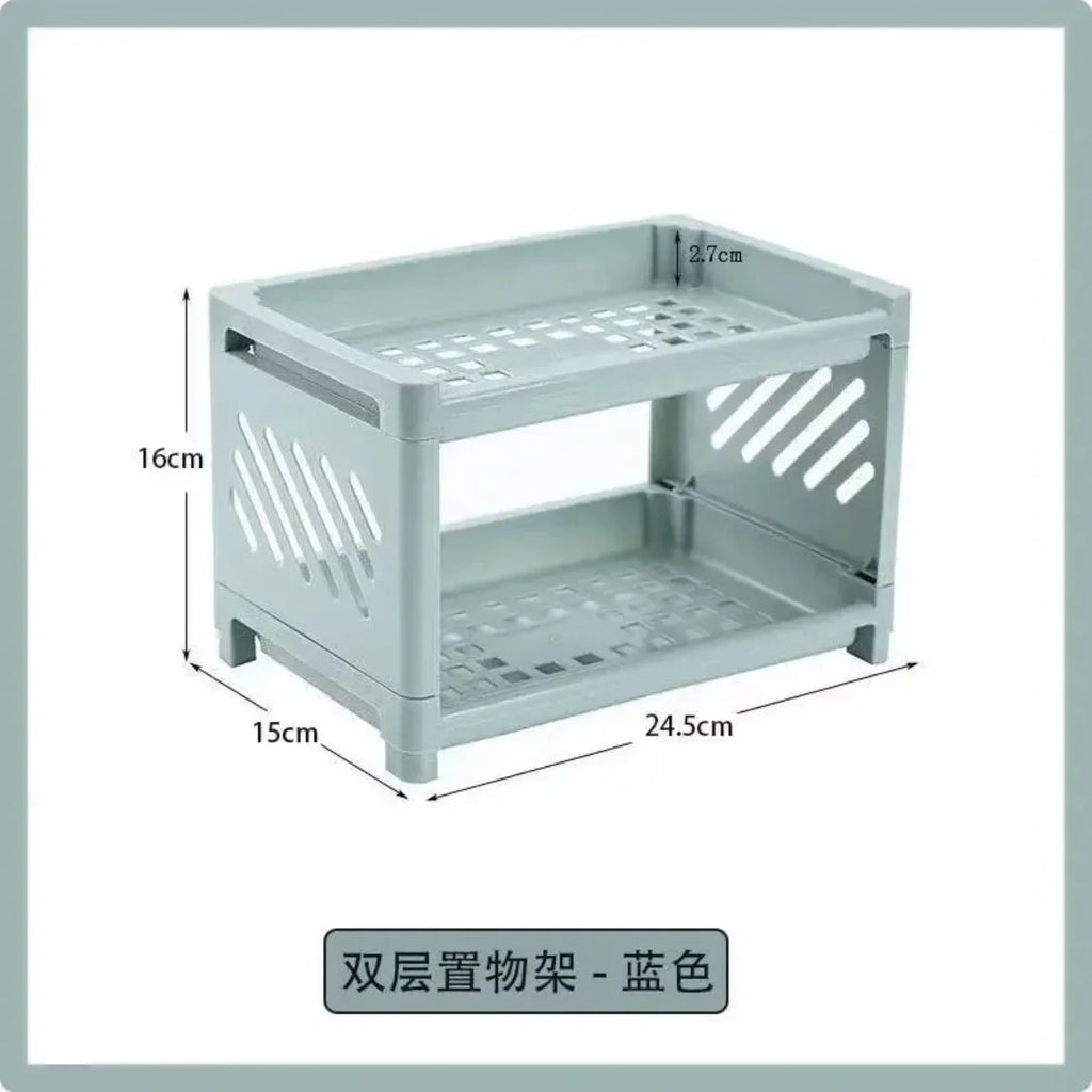 Modern 2-Tier Desk Storage Rack – Open-Frame Office Organizer for Notebooks, Stationery & Supplies