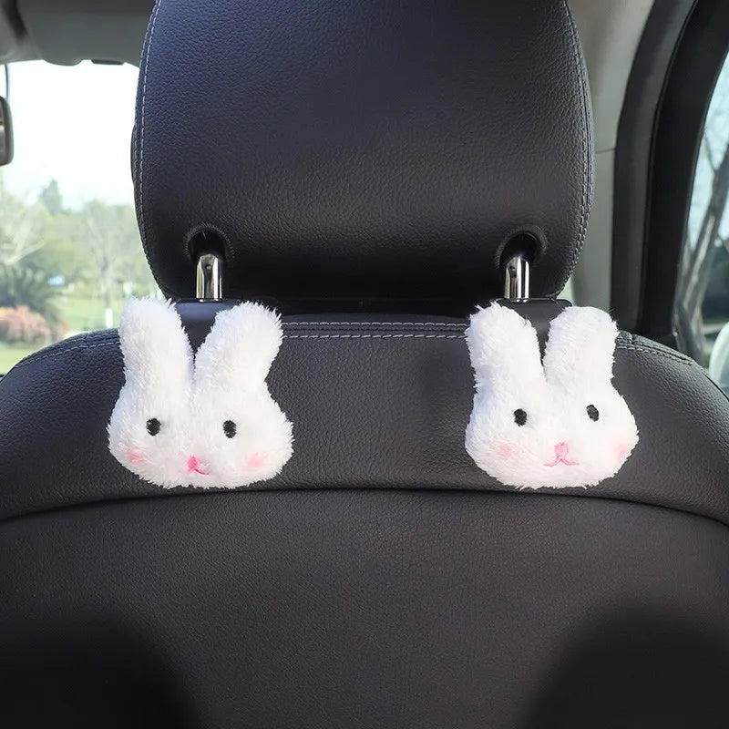 2-Piece Bear Car Headrest Hooks – Seat-Back Hangers for Grocery Bags, Handbags & Storage