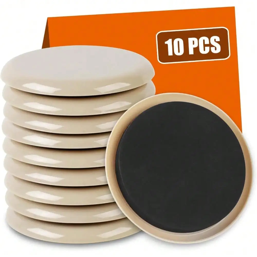 10-Pack Furniture Sliders – Reusable Floor Protectors for Hardwood, Carpet & Easy Moving