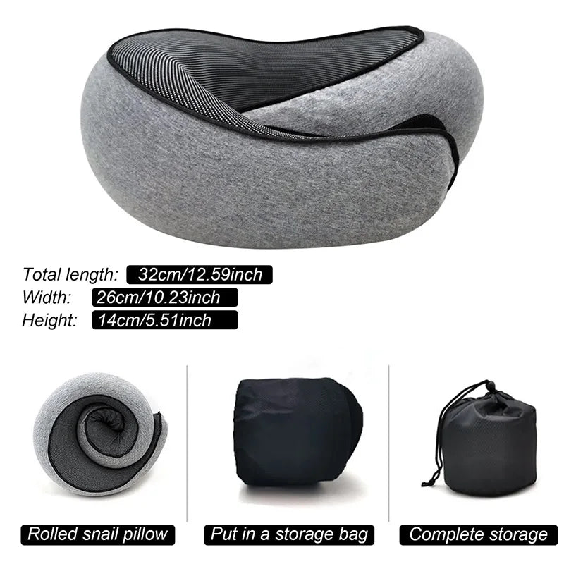 Memory Foam Travel Neck Pillow – U-Shaped Adjustable Neck Support for Flights, Cars & Rest
