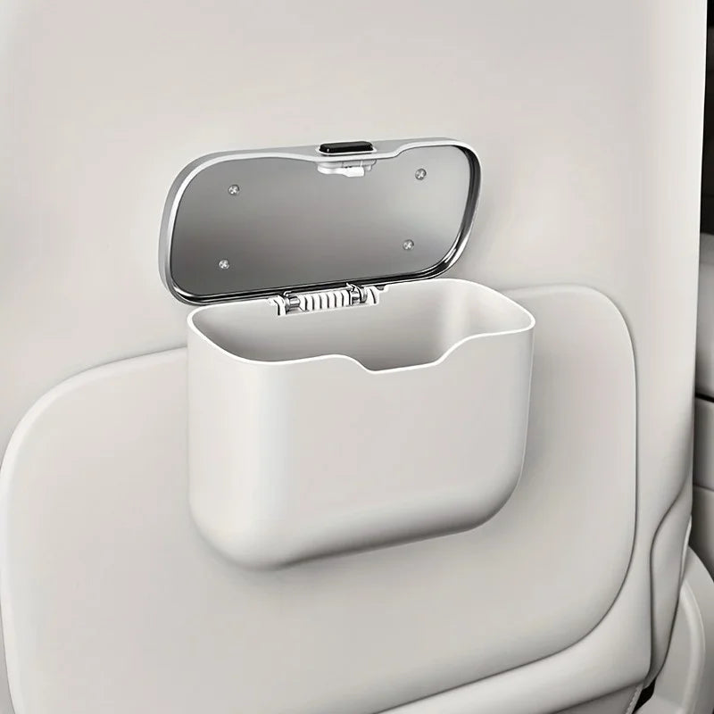 Car Trash Can with Lid – Hanging Wet/Dry Vehicle Waste Bin & Interior Storage Organizer