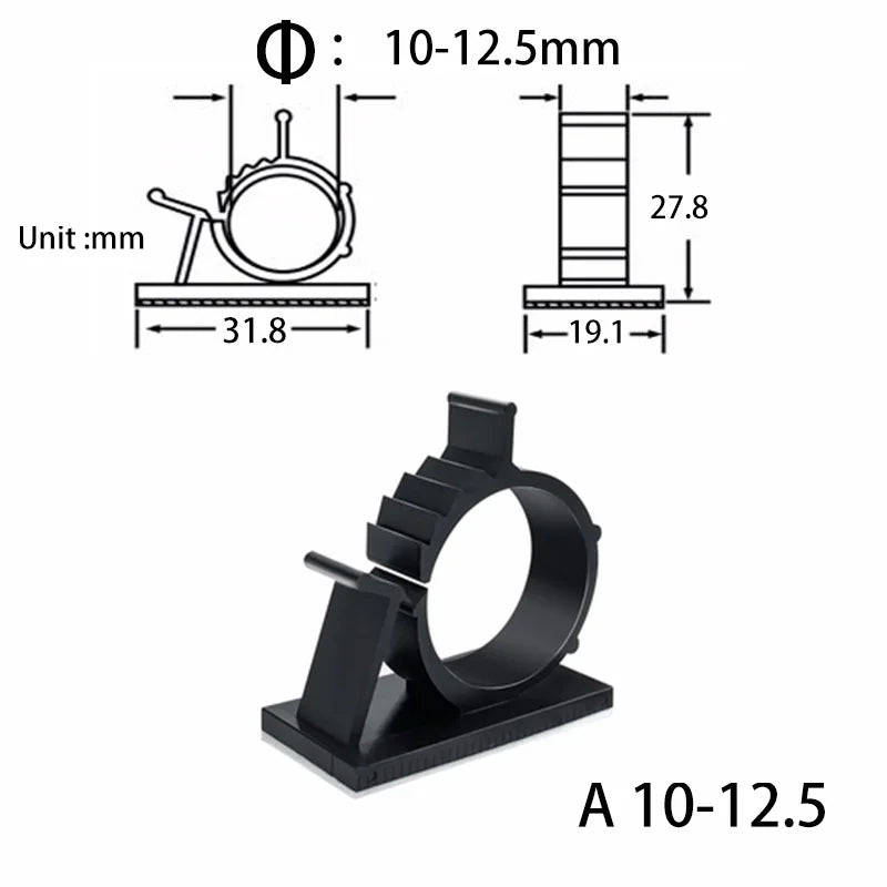 10-Piece Under-Desk Cable Organizer – Cord Clips & Wire Holders for USB, Mouse, Headphone & TV Cables