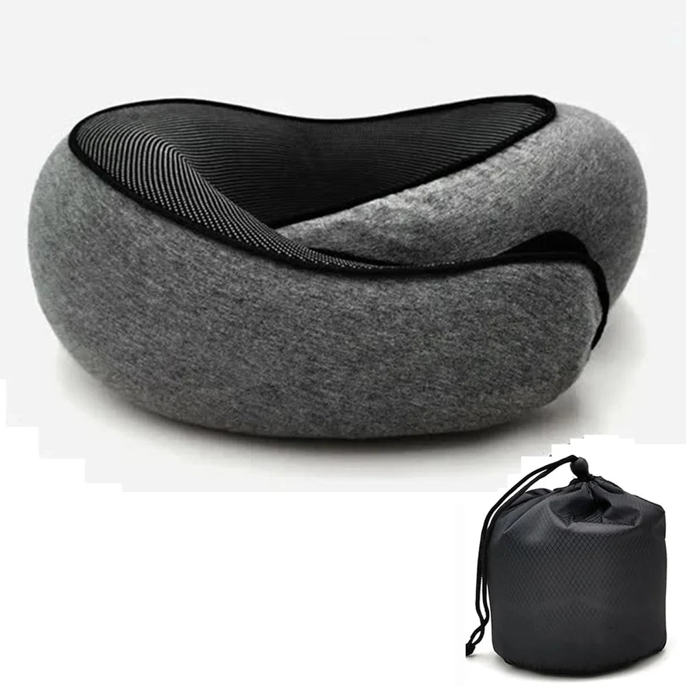 Memory Foam Travel Neck Pillow – U-Shaped Adjustable Neck Support for Flights, Cars & Rest