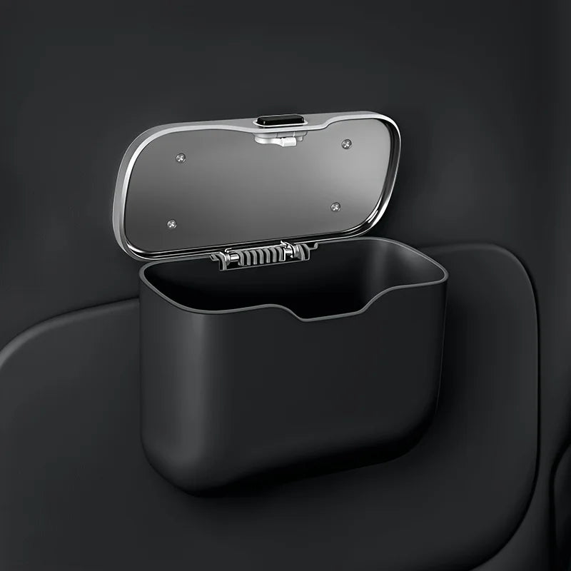 Car Trash Can with Lid – Hanging Wet/Dry Vehicle Waste Bin & Interior Storage Organizer