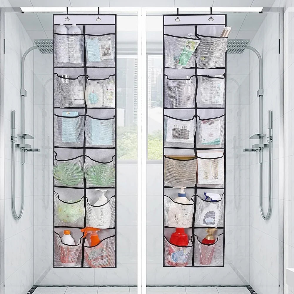 12-Pocket Over-the-Door Shoe Organizer – Mesh Hanging Shoe Rack with Hooks for Bedroom & Closet