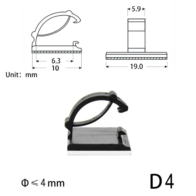 10-Piece Under-Desk Cable Organizer – Cord Clips & Wire Holders for USB, Mouse, Headphone & TV Cables