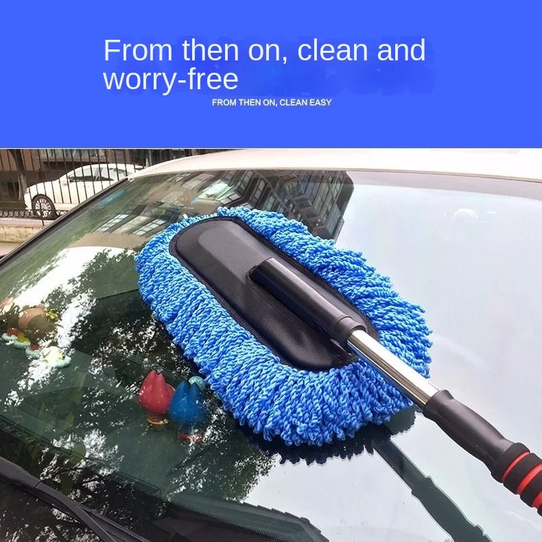 Microfiber Car Wash Brush Kit – Long-Handle Mop, Mitt, Sponge & Vehicle Cleaning Tools