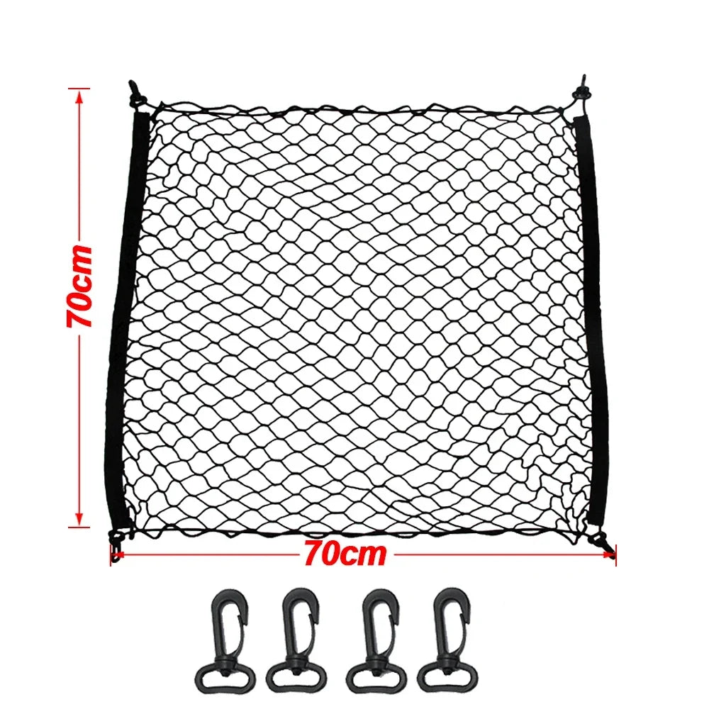 Elastic Car Trunk Cargo Net – Stretch Nylon Mesh Luggage & Grocery Storage Organizer