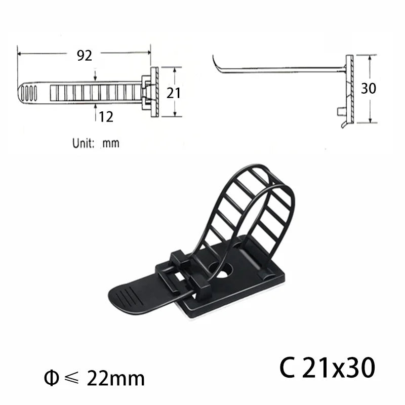 10-Piece Under-Desk Cable Organizer – Cord Clips & Wire Holders for USB, Mouse, Headphone & TV Cables