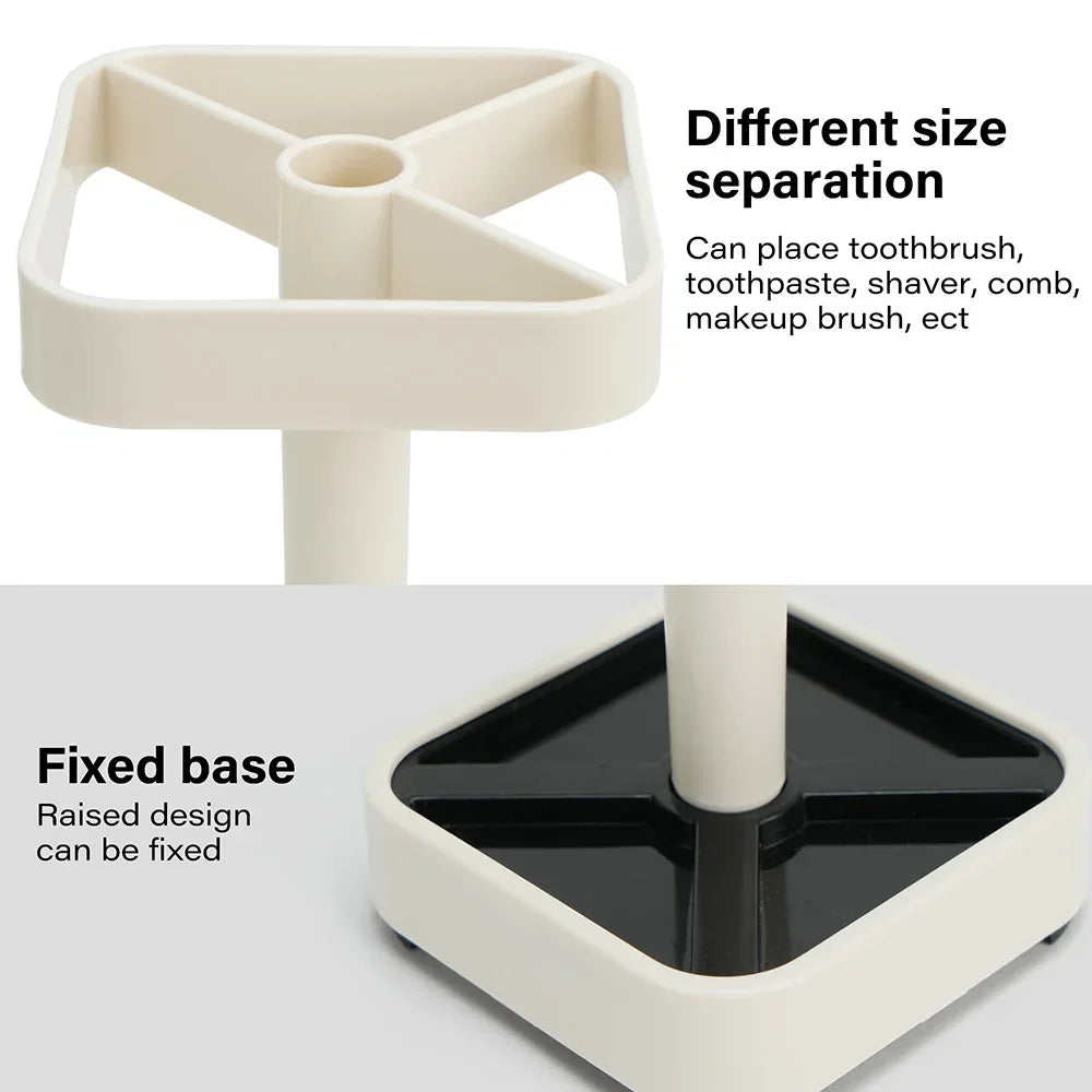 Covered Toothbrush Holder with Cup – Bathroom Toothbrush & Toothpaste Storage Organizer