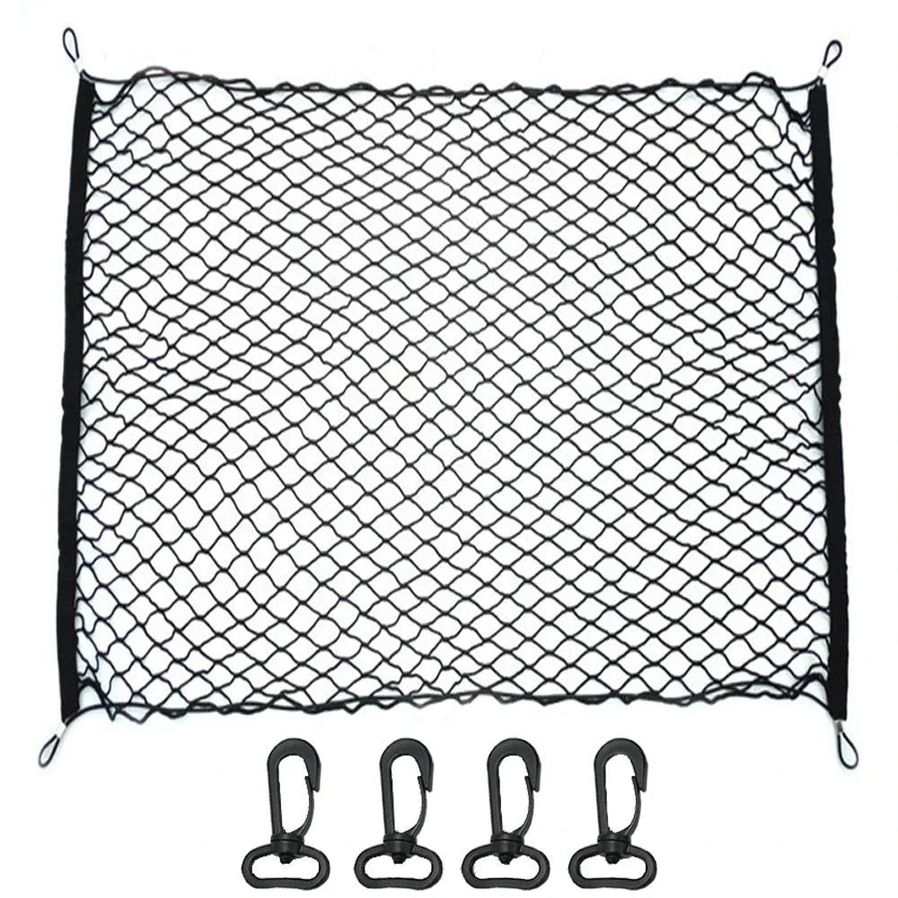Elastic Car Trunk Cargo Net – Stretch Nylon Mesh Luggage & Grocery Storage Organizer