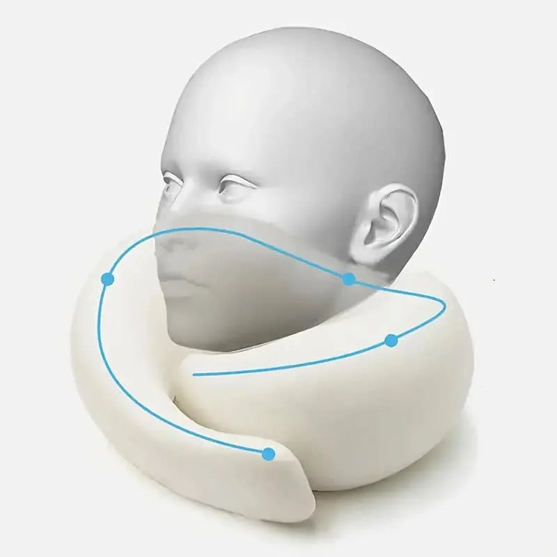 Memory Foam Travel Neck Pillow – U-Shaped Adjustable Neck Support for Flights, Cars & Rest