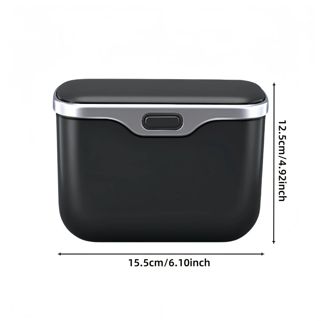 Car Trash Can with Lid – Hanging Wet/Dry Vehicle Waste Bin & Interior Storage Organizer