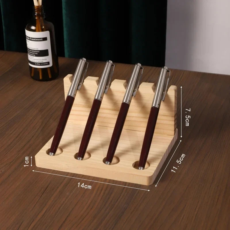 Walnut Wood Desk Organizer – Pen Holder, Phone Stand & Office Supply Storage Station