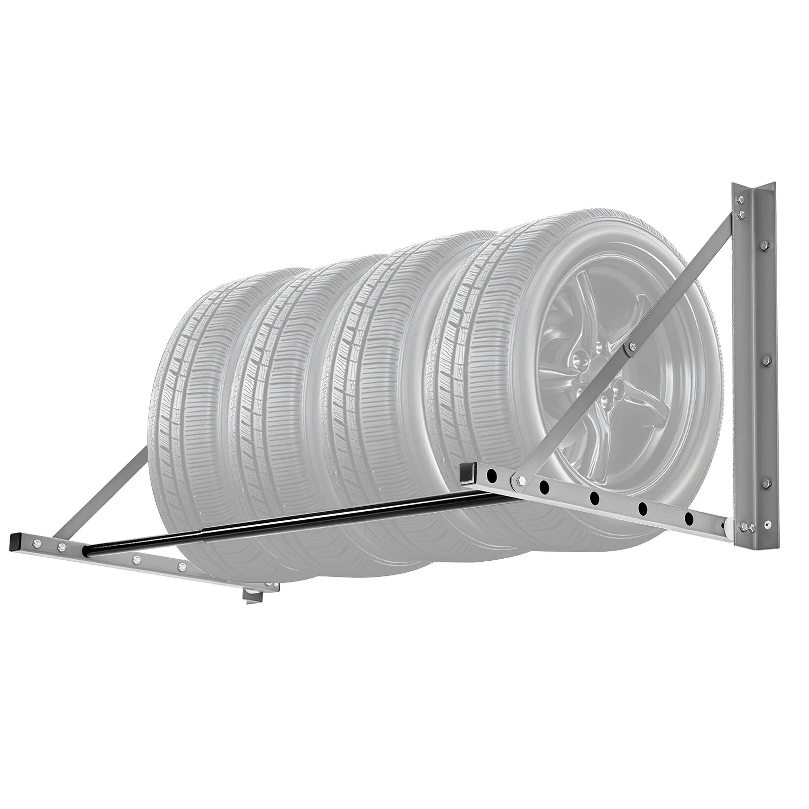 Adjustable Wall-Mounted Tire Rack – Folding Steel Garage & Workshop Tire Storage Organizer