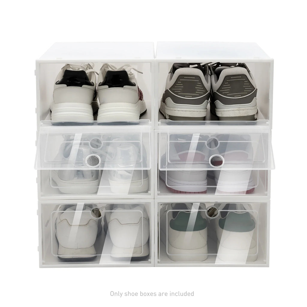 20-Pack Foldable Stackable Shoe Storage Boxes – Clear-Lid Sneaker Organizers for Closet & Bedroom