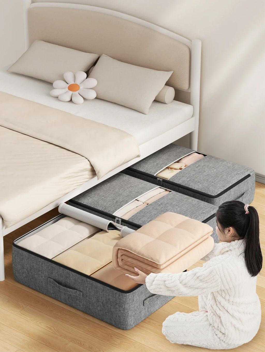 Extra-Large Underbed Storage Bag – Foldable Clothing, Quilt, Blanket & Wardrobe Organizer