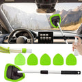 9-Piece Windshield Cleaner Tool Set – Extendable Car Window Brush with 6 Microfiber Pads