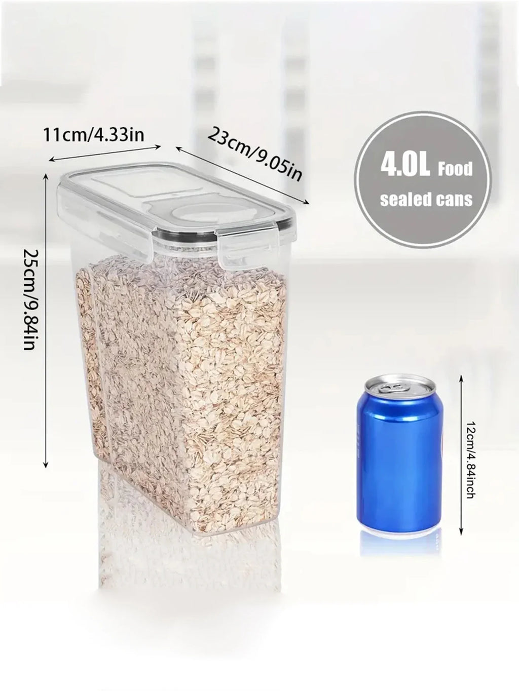 4-Piece 4L Airtight Food Storage Container Set – Lidded Pantry & Kitchen Organizers
