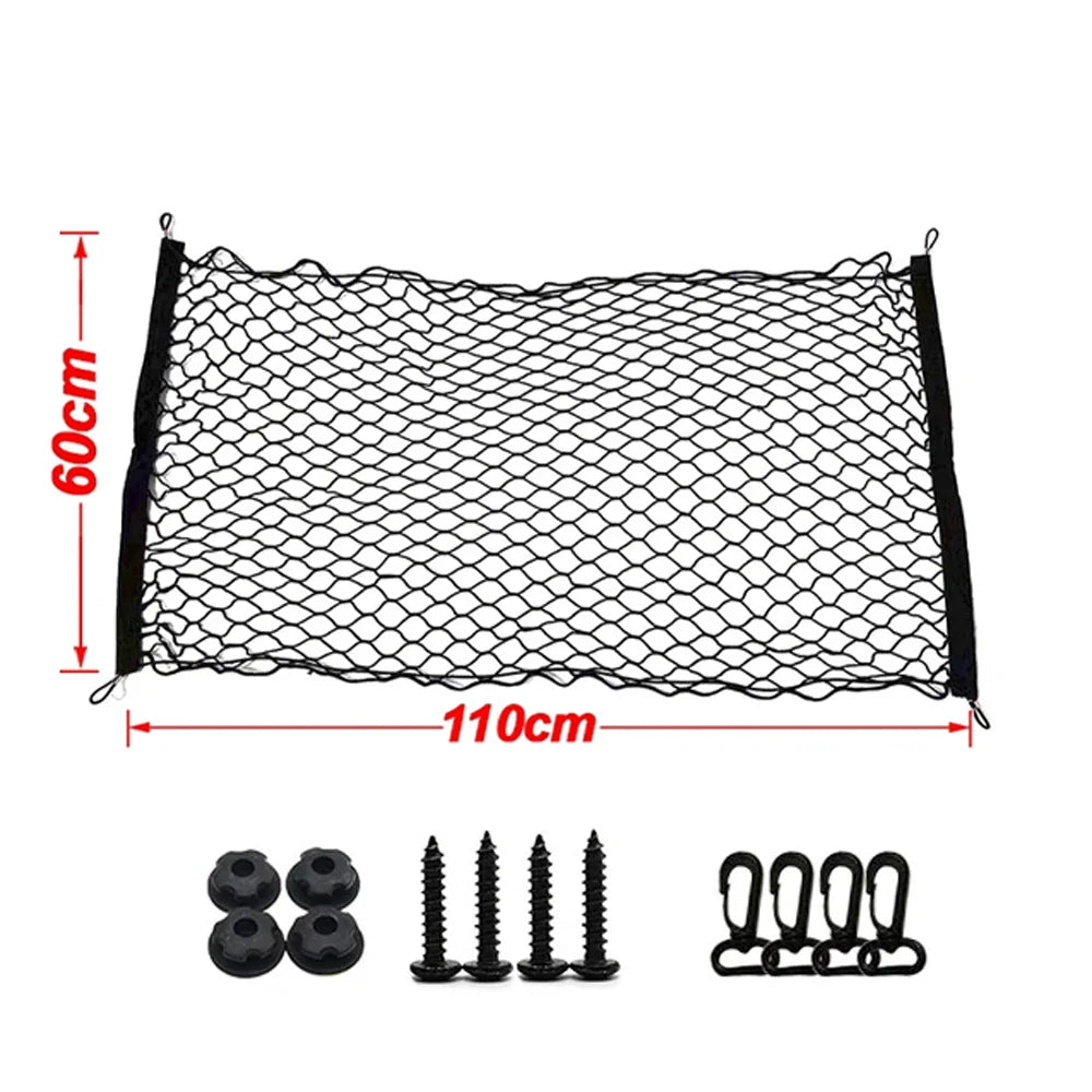 Elastic Car Trunk Cargo Net – Stretch Nylon Mesh Luggage & Grocery Storage Organizer